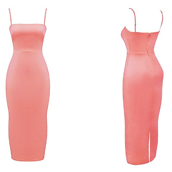 HOUSE OF CB 'Costanza' Bright Peach Maxi Dress NWOT - Picture 4 of 11